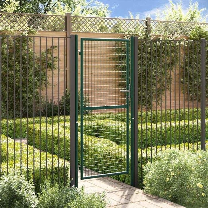 vidaXL Hekpoort staal 100x200 cm groen, Tuin en Terras, Tuinpoorten, Nieuw, Verzenden