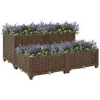 vidaXL Plantenbak verhoogd 80x80x38 cm polypropyleen, Verzenden