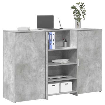 vidaXL Receptiebalie 155x50x103,5 cm bewerkt hout betongrijs, Verzenden, Nieuw