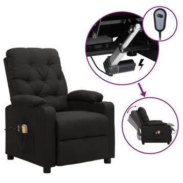 vidaXL Massagestoel elektrisch stof zwart, Verzenden, Nieuw