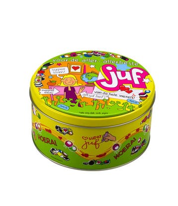 Snoeptrommel Juf 14cm, Verzenden, Nieuw