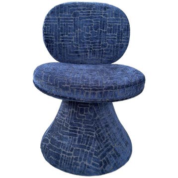 Polspotten Draaibare Stoel Gestoffeerd Blauw - Fauteuil, Huis en Inrichting, Fauteuils, Gebruikt, Verzenden, Minder dan 75 cm