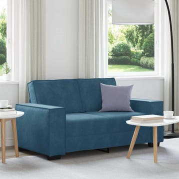 vidaXL Tweezitsbank / zetel 160x78x84 cm fluweel blauw, Verzenden, Nieuw
