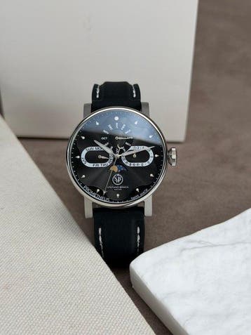 Stefano Braga - PROMETHEUS Triple Date Moonphase Black -, Nieuw
