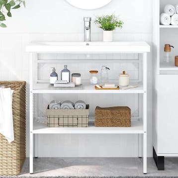 Support lavabo fer blanc 79x38cm - Jusqua epuisement -34%, Huis en Inrichting, Verzenden, Nieuw
