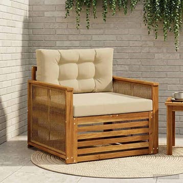 vidaXL Buiten Midden Sofa Naturel, Verzenden, Nieuw