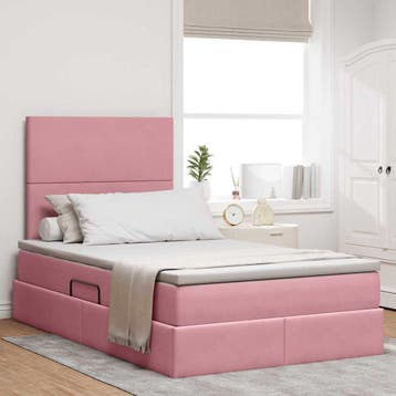 vidaXL Opslag bed met matras met matras Roze 120 x 200 cm, Verzenden