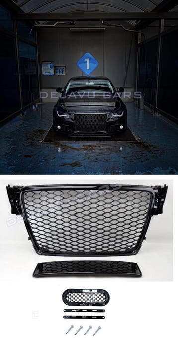 RS4 Look Front Grill Black voor Audi A4 B8 / S line / S4, Ophalen of Verzenden