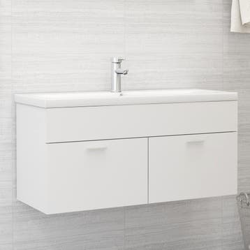 vidaXL Wastafelkast 100x38,5x46 cm bewerkt hout wit, Verzenden, Nieuw
