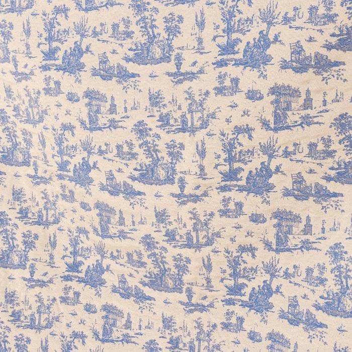 BA074 - Toile de Jouy Gobelin Azzurro – Zware stof voor, Antiek en Kunst, Antiek | Tapijten, Tafelkleden en Textiel