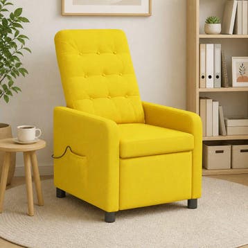 vidaXL Massage-relaxfauteuil Licht Geel 65 x 93 x 102 cm, Verzenden, Nieuw