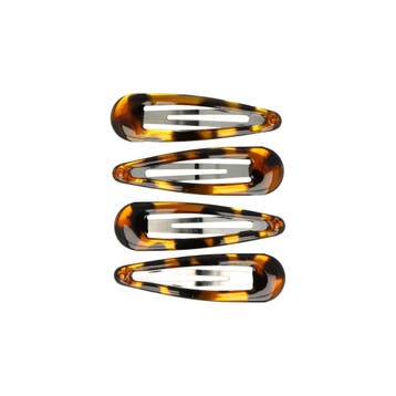 Haarspeld Klikklak 5cm - Basic - Epoxy - Bruin - Set van 4, Nieuw
