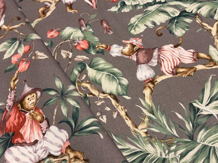 Geen reserveprijs!! Het Carnaval van de Jungle: Luxe stof, Antiek en Kunst, Antiek | Tapijten, Tafelkleden en Textiel