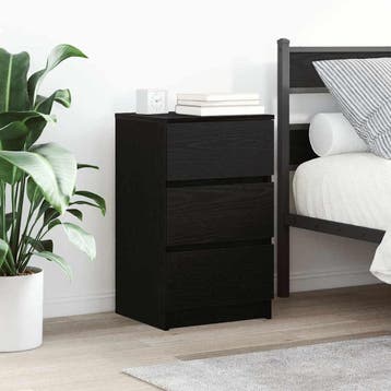 vidaXL Nachtkastjes met 3 lades 2 st 39x35x65 cm zwart, Huis en Inrichting, Slaapkamer | Nachtkastjes, Verzenden, Nieuw