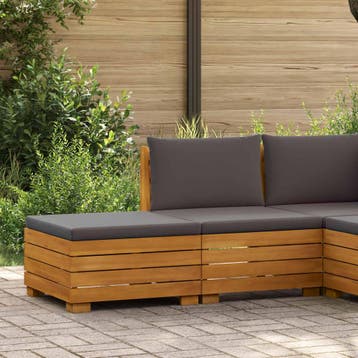 vidaXL Tuin loungeset met kussen 2 Stuk Bruin Massief Acacia, Verzenden, Nieuw