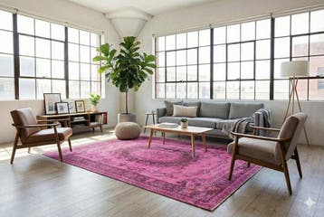 Roze vintage - Vloerkleed - 290 cm - 180 cm - met, Huis en Inrichting, Nieuw