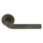 Deurklink Demi op ronde rozet brons, Nieuw