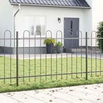 vidaXL Tuinhek 6 pcs Grijs 10,2 x 1 m Poedergecoat staal, Tuin en Terras, Verzenden, Nieuw