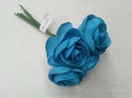 Camelia Ranonkel Blauw Neon Foambloem doos 30 stuks, Nieuw
