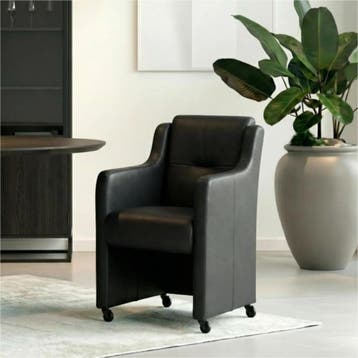 Set van 8 Leren eetkamerstoelen Mass - Rancho Nero (zwart), Ophalen of Verzenden