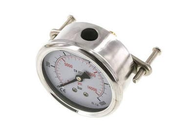 Manomètre à glycérine G1/4 raccord arrière 0 à 1000 bar 63mm, Verzenden