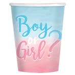 Gender Reveal Bekers 250ml 8st, Hobby en Vrije tijd, Feestartikelen, Verzenden, Nieuw