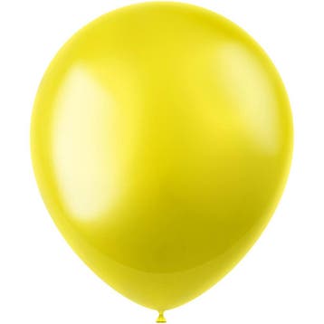 Gele Ballonnen Metallic Zesty Yellow 33cm 10st, Verzenden, Nieuw