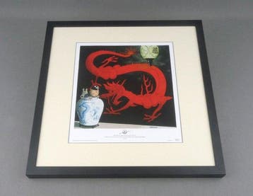 Hergé - Lithographie Moulinsart - Le Lotus bleu - Couverture, Boeken, Stripverhalen, Nieuw