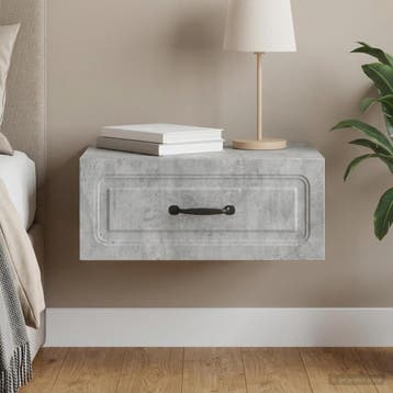 vidaXL Muurbevestigde Nachttafel met lade Betongrijs 49 x, Verzenden, Nieuw