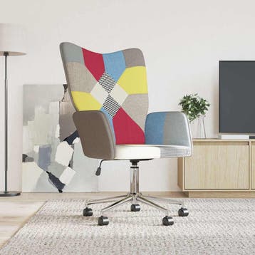 vidaXL Relaxstoel patchwork stof, Maison & Meubles, Fauteuils, Verzenden
