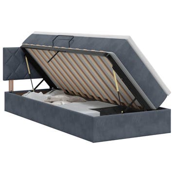vidaXL Opbergbed met hoofdeinde Donkergrijs 90 x 190 cm, Verzenden, Nieuw