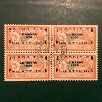 Frankrijk 1929 - Expo van Le Havre met perfecte centrage in, Postzegels en Munten, Gestempeld