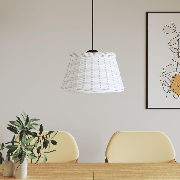 vidaXL Plafondlampenkap Ø50x30 cm wicker wit, Huis en Inrichting, Lampen | Overige, Nieuw, Verzenden
