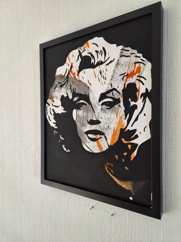 Liesens - Marylin Monroe (Handpainted on white canvas met