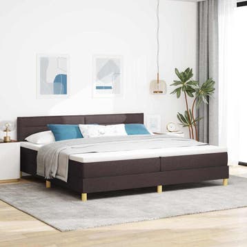 vidaXL LED Box Spring Bed met hoofdeinde Donkerbruin 200 x, Verzenden, Nieuw