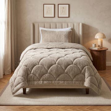 Couette sans housse en teddy - taupe - 140 x 200 cm | 1, Verzenden, Neuf