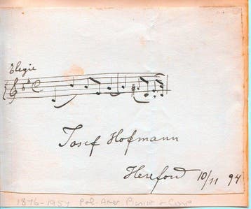 Josef Casimir Hofmann (1876-1957, Polish American Pianist,, Nieuw