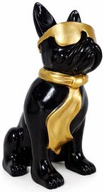 Zwart-Gouden Hond met Zonnebril – 40 cm, Verzenden