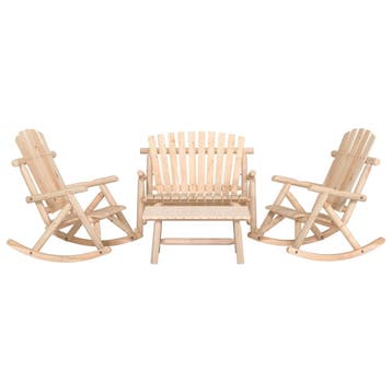 vidaXL 4-delige Loungeset massief vurenhout, Tuin en Terras, Verzenden, Nieuw, Loungeset