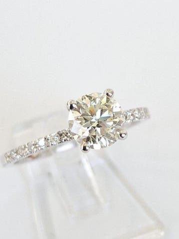 Verlovingsring - 14 karaat Witgoud - 1.15ct. tw. Diamant