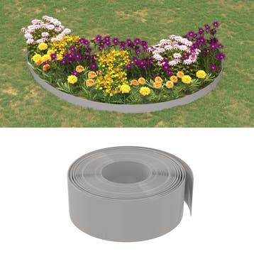 vidaXL Tuinranden 2 st 10 m 20 cm polyetheen grijs, Verzenden, Nieuw