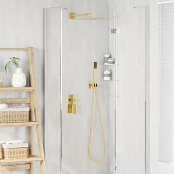 vidaXL Verborgen Douche Systeem (Vierkant) Goud Roestvrij, Verzenden, Nieuw