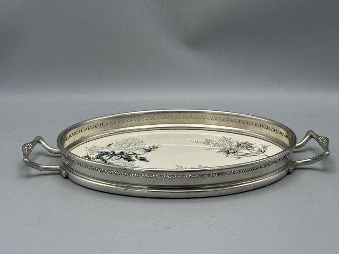 Dienblad - Metaal, Keramiek - Art Deco dienblad, Antiek en Kunst, Antiek | Meubels | Tafels