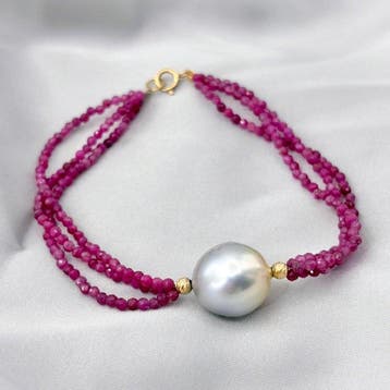 Zonder minimumprijs - Armband - 18 karaat Geel goud Parel -, Nieuw