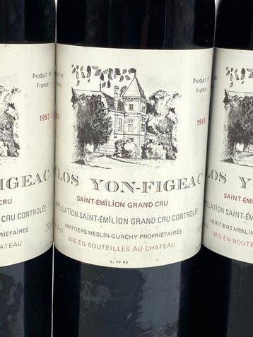 1993 Clos Yon-Figeac - Saint-Émilion Grand Cru - 3 Flessen, Collections