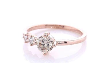 Zonder minimumprijs - Ring - 14 karaat Roségoud - 0.65ct.