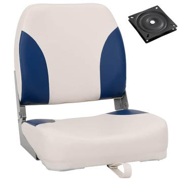 vidaXL Bootstoel 1 set met blauw-witte kussens inklapbaar, Watersport en Boten, Bootonderdelen, Verzenden, Nieuw