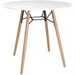 Tafel | ARLO | Hout/Staal | Wit Blad | Zwart/Houten Frame |, Verzenden