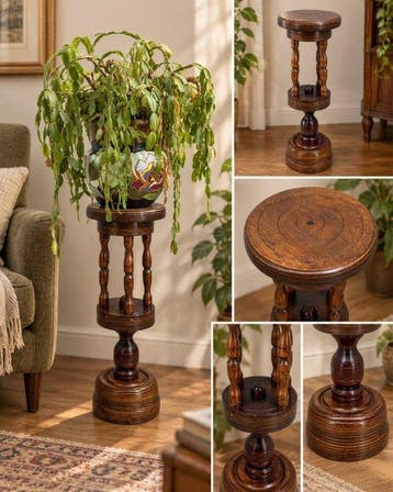 Schitterende piëdestal plantenzuil - Table à plantes - Bois