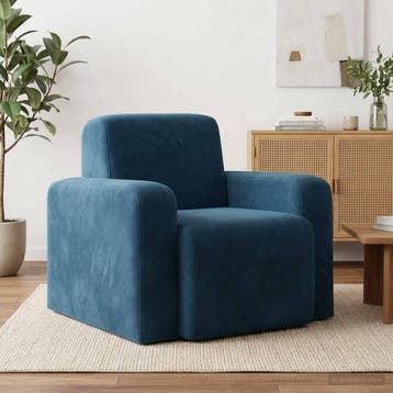vidaXL Fauteuil Blauw fluweel, Verzenden